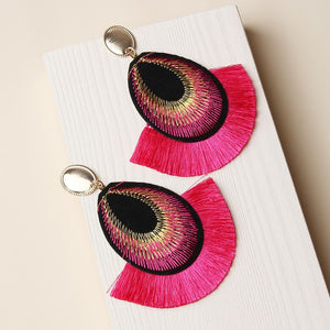 Pink Fan Earrings
