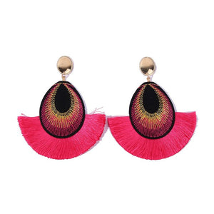 Pink Fan Earrings
