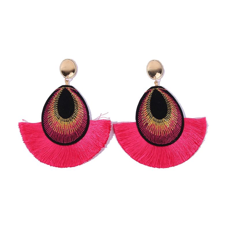 Pink Fan Earrings